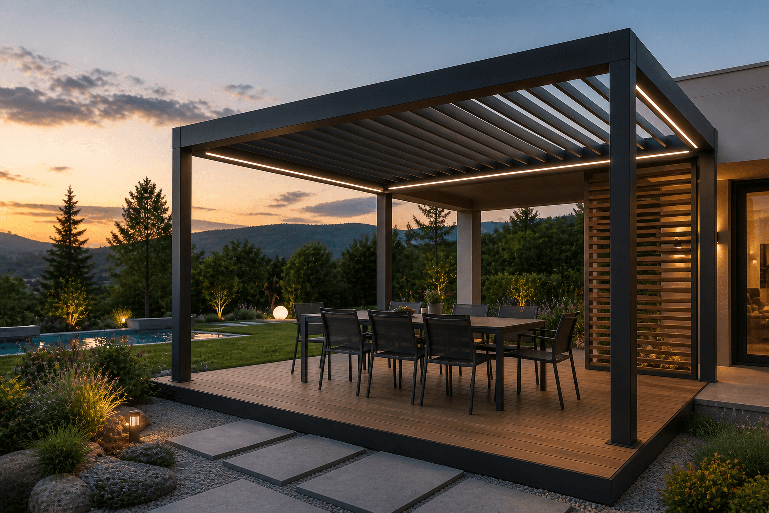 Bioklimatska pergola za terasu Kotor | Bioclimatic pergola Kotor terrace
